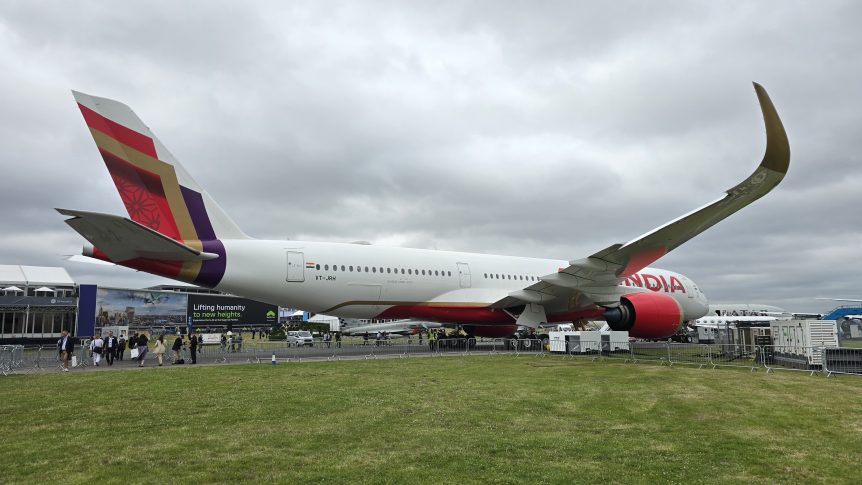 Air India A350-900 at the Farnborough Airshow 2024