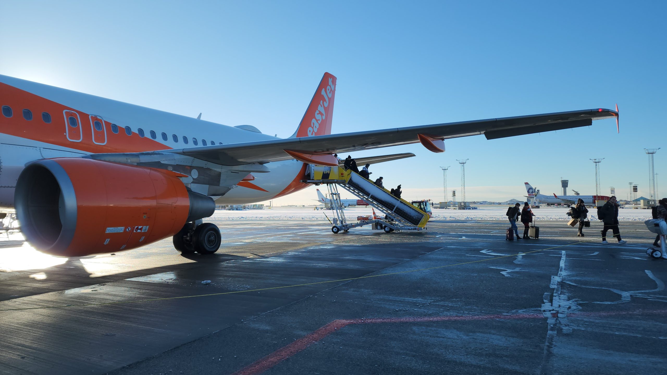 easyjet A320 on the ramp in Copenhagen, Denmark