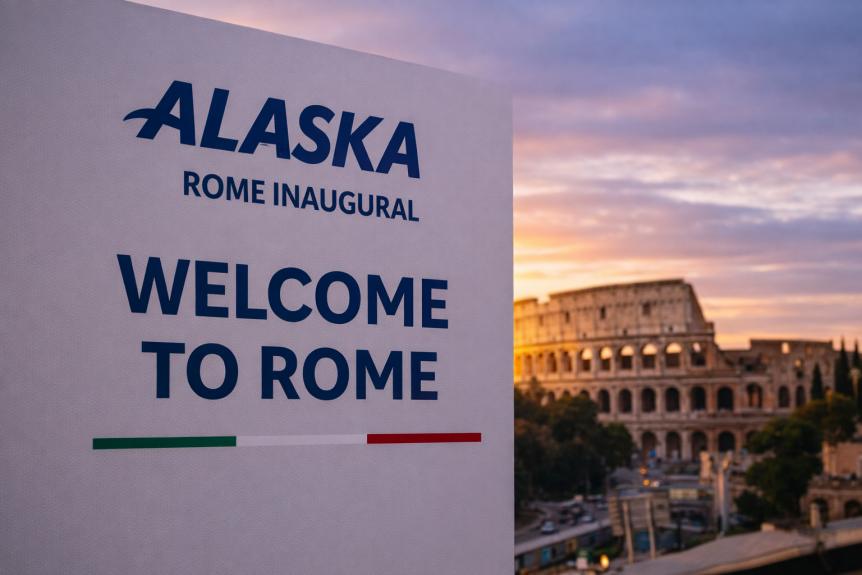 Alaska Airlines Rome Inaugural Flight April 28, 2026