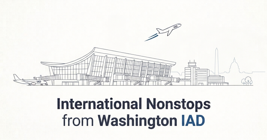 United Airlines 787 departing Washington Dulles International Airport — IAD international nonstop flights guide