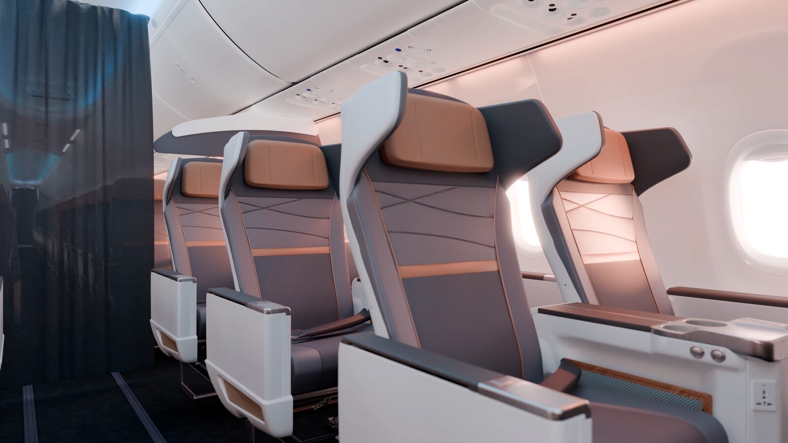 Rendering of Premium Reserve seats on the Alaska Airlines Boeing 737-10 MAX